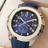 GMT Men's Wristwatches Luxury Sapphire Glass Mechanical Watches, Stainless Steel Silicone Strap Water Resistant Automatic Watch for Men