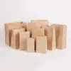 50100pcsKraft paper snack oil proof disposable hamburger packaging take out custom bread chicken chop bag 220706