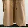 Dames trenchcoat zwart/kaki overjas casual katoen dubbele borsten lange dames jas met riem op mouw l220725