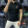 Trendy Men's Polo Shirt Short Sleeve Embroidery Lapel Male Cotton Tees Versatile Summer Fashion Comfortable Top Contrast Rib Designer Man Clothing M-4XL