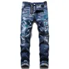 Designer Mens Pants Slim Fit Fashion Dżinsy dla facetów Jogger Wysokiej jakości swobodny stylowy streetwear Hip Hop z markowym guzikiem