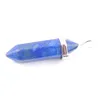 Doğal Şifa Altıgen Sütun Çakra Gems Kolye Boncuk Lapis Lazuli Taş Kolye DIY 10 PCS N3037