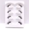 Natural Half Eyelashes Strip Reusable Thick Faux Mink Lashes Wispy Fluffy Eyelash 4 Pairs Pack