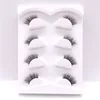 Bande de demi-cils naturels réutilisables, épais, en Faux vison, cils vaporeux et moelleux, 4 paires, Pack2643252