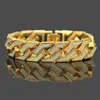 Tennisarmband Iced Out Miami Cuban Link Chains Hip Hop rostfritt stål Designer Armband smycken