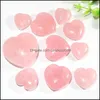 Sten l￶sa p￤rlor smycken naturligt icke-por￶st hj￤rta ￤lskar rosa roskvarts chakra helande guider meditation ornament juvelr dhzwq