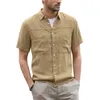 Мужские повседневные рубашки для малышей малышная одежда Большой воротник с коротким рукавом с короткой рубашкой летняя мужская оборота План белого t 50 -х годов мужские рубашки