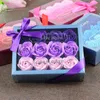 Decorative Flowers & Wreaths Flower Petal Soap Fashion Multicolor Meaningful Rose With Gift Box For Office Bath Artificial