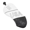 Copricapo in pelle PU Copricapo da golf ricamato USA Copricapo da fairway in legno per driver Coperture ibride FW