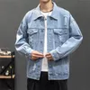 Denimjacka män mode motorcykel jeans jackor män kausal överdimensionerad bomull casual svart blå denim jacka man ytterkläder kappa 220815