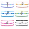 3st/set vattentät vaxrep armband kvinnor havsserier stjärnfisk sköldpadda delfin charm armband set pulseras