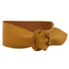 Cinture da donna alla moda in pelle larga per abiti blusa fibbia da donna di tendenza occidentale design nero rosso giallo lunghe cinture1655013