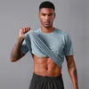 Yüksek Kaliteli T Gömlek Erkekler Kısa Kollu Koşu T-Shirt Spor Çabuk Kuruyan Eğitim Elbise Egzersiz Spor Spor Gömlek 220429 Tops