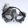 Black Gold Skull Metal Mask Halloween Rhinestones Half Face Venetian Masquerade Men White Women Filigree Party 220715