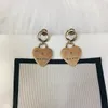 Designer Orecchings Brand Brand 18K Gold Heart Lettere Fashion Women Earring Wedding Party Jewerlry