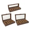 Caixas de assistência caixas de madeira Organizador de madeira Mens Armazenamento de madeira Exibição de madeira para lojas de lojas Home ShopWatch Hele22
