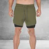 Бегущие шорты Men Camouflage Sport для бокса езда на велосипеде Двойной гимнамер