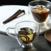 Clear cadeau dubbele wandbestendige theebierglazen Drinkware liefdevolle koffie mok transparant glazen hartvormige cup hh22-173