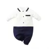 Neugeborene Strampler Baby Babys Bodys Säuglingskleidung Jungen Onesies Stück Kleidung Kleinkind Overall Tragen Kleid Frühling Herbst Langarm Gentleman