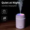 Luchtbevochtiger draagbare USB ultrasone kleurrijke beker aroma diffuser cool mist maker luchtbevochtiger zuiveraar met licht voor auto home 220527