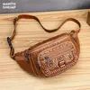 Waist PU Leather Bag Woman Belt Bags Women Brand Waist Bag for Men Vintage Pillow Belly Packets Washed Leather Unisex Phone Bag 201119