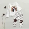 Citgeett Autumn Kids Boys Clothing Set T-shirt Pants Suit Rainbow Printing Long Sleeve Tops Pants Spring Suit J220711