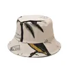 Unisex Drukuj Płaski Top Wiadro Kapelusz Vintage Mężczyźni Summer Casual Fisherman Cap Kobiety Trendy Beach Sun Panama Bob Hiphop Rap