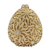 Evening Bags Gold White Women Clutch Crystal Inlay Boutique Bag Shape Of Melon Seeds A519