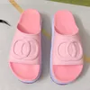 Designer summer macarone thick soled slippers holiday beach shoes shoe height 4-5cm with box size 35-41