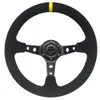Car 13inch 320mm Racing Sports Steering Wheel Universal OM Car Steering Wheel Suede Deep Dish