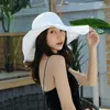 Chapeaux à large bord Boho Style Bow Sun Hat Floppy Bucket pour les femmes Beach Panama Straw Dome Holiday Shade Elob22