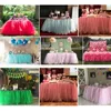 22 m de long moelleux tutu gaze table jupe maille fête d'anniversaire dessert mariage signin entourant tissu déco 220815