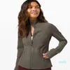 2021 Align LU-07 Veste de yoga à manches longues pour femmes Couleur unie Nude Sports Façonner la taille Serré Fitness Loose Jogging Sportswear Haut pour femmes