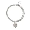 Charm Bracelets Simple Design Vintage Thai Silver English Heart For Women Girl Jewelry Chain BraceletCharm