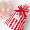 Gift Wrap 30pcs Red And White Striped Candy Bag With Ribbon Bow Wedding Box Favors Baby Shower Bridal Party BagGift