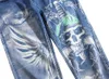 Jeans masculinos Men skinny Men 3D Padrão de rua de rua de rua Jean Gothic Blue Denim Pantalones Hombre para Calor de Trousersmen