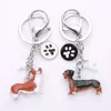 Keychains Fashion 3D Pet Dog Cute Dogs Key Ring Border Collie Shelti Husky Metal Car Keychain Jewelry Woman Bag Charm Gift