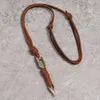 Adjustable Leather Chain Bow Arrow Necklace Pendant for Women Men Punk Fashion Jewelry Gift