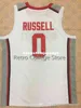 Ohio State Buckeyes # 0 D'angelo Russell Maglia da basket retrò Tutte le dimensioni Ricamo cucito Personalizza Aname Xs-6xl Gilet Maglie Gilet Nca Sh