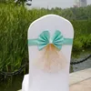 Bow Knot Chair Cover Cloth Yarn Wedding Chair Sash Back Decoration Hotel Party Tables And Chairs Decor Supplies