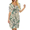 Kobiet sukienki Summer Flower Bird Wzór 3D drukowane luźne luźne sukienki z krótkim rękawem na sukienki żeńskie 220616