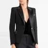 T055 Womens Suits & Blazers Tide Brand High-Quality Retro Fashion designer Temperament commutes a grain of buckle Suit Jacket Lion Double-Breasted Slim Plus Size