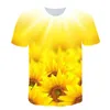 T-shirts pour hommes Tournesol T-shirt Fleur 3d Imprimer Hommes Femmes Mode T-shirts surdimensionnés Enfants Garçon Fille T-shirts Tops Harajuku Chemises Femme Camiseta