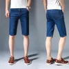 Men's Jeans Men's Summer Brand Stretch Thin High Quality Cotton Denim Men Knee Length Soft Light Blue Casual ShortsMen's