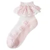 Barn Ice Silk Strumps spetsstrumpor Pure Cotton Solid Color Newborn Summer Baby Girl Short Sock Clothing 2 3xya E3