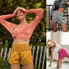 Yoga esporte shorts mulheres cintura alta fitness deportivo pantalones cortos de mujer ginásio moda szorty casuales correndo sexy treino 220725