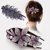 Strass Haarnadel Blume Blatt Schmetterling Entenschnabel Haar Krallen Retro Haar Clips Zubehör Für Frauen Shinning Pferdeschwanz Kopfbedeckung