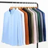 القمصان اللباس للرجال S-6XL جودة الجودة بدون كرى القميص طويل الأكمام تتبع ناعم دافئ الجيب غير الرسمي المنتظم في المكتب Camisa Socialmen