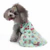 犬のアパレル服ミディアムサイズの女性のかわいいペットプリントスカート通気性のある夏のノースリーブシャツ快適なドッグドッグ