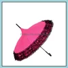 Umbrellas Rain Gear Housekee Organization Home Garden Ll Lace Umbrella Pagoda Parasol Princess Long-Handle Windproof Dhifm